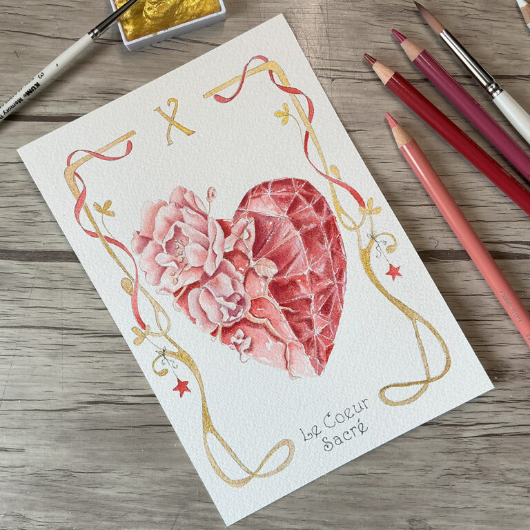 Carte 10 Le coeur Sacré Formation Oracle Virginie Lucas Vinnylu Création